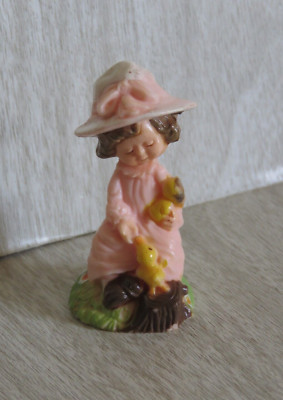 VTG Hallmark Cards 1975 Easter Merry Miniature Girl w/ Baby Ducks Melted READ