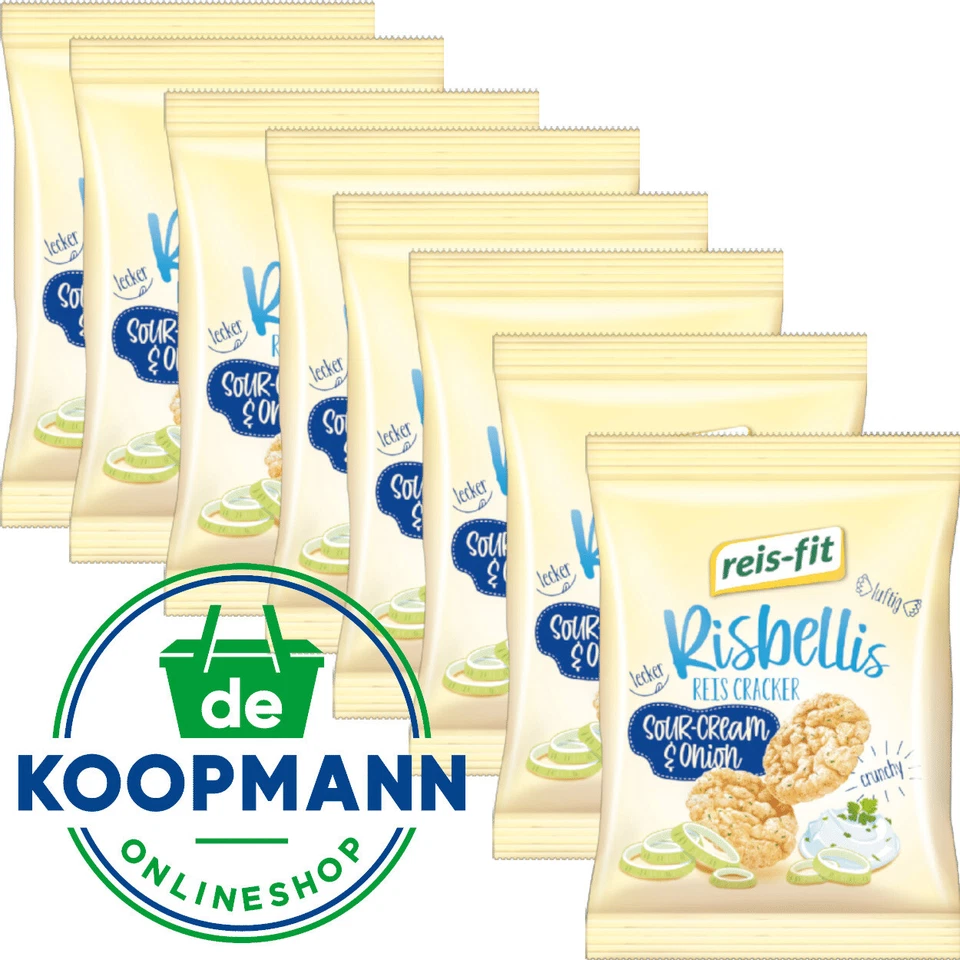 8x reis-fit Risbellis Reiscracker sour cream & onion 40g lecker luftig crunchy - Bild 2 von 4