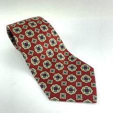 POLO RALPH LAUREN RED YELLOW GREEN DIAMOND FLORAL SILK NECKTIE TIE