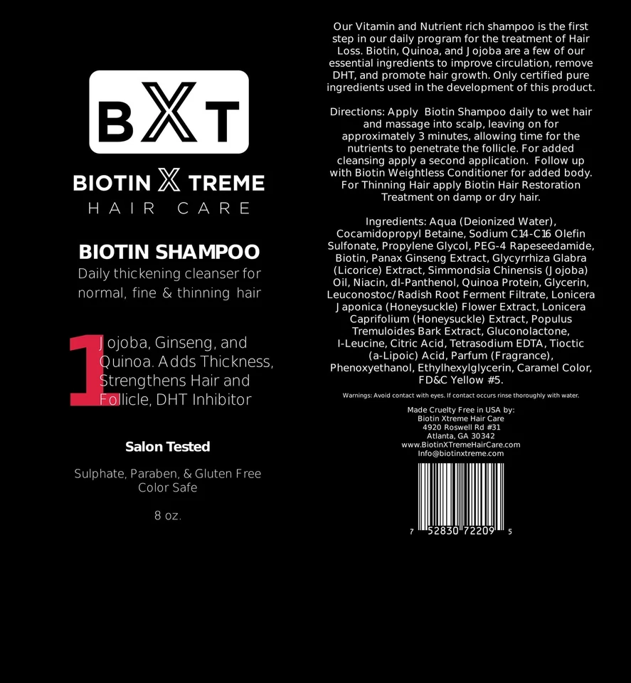 Biotin Natural Shampoo for Men and Women's Hair Growth - 8oz - Image 2 of 4