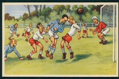 Soccer Football Comic Humour Sports Original Old C1940 1950s Postcard Pt12 Ebay