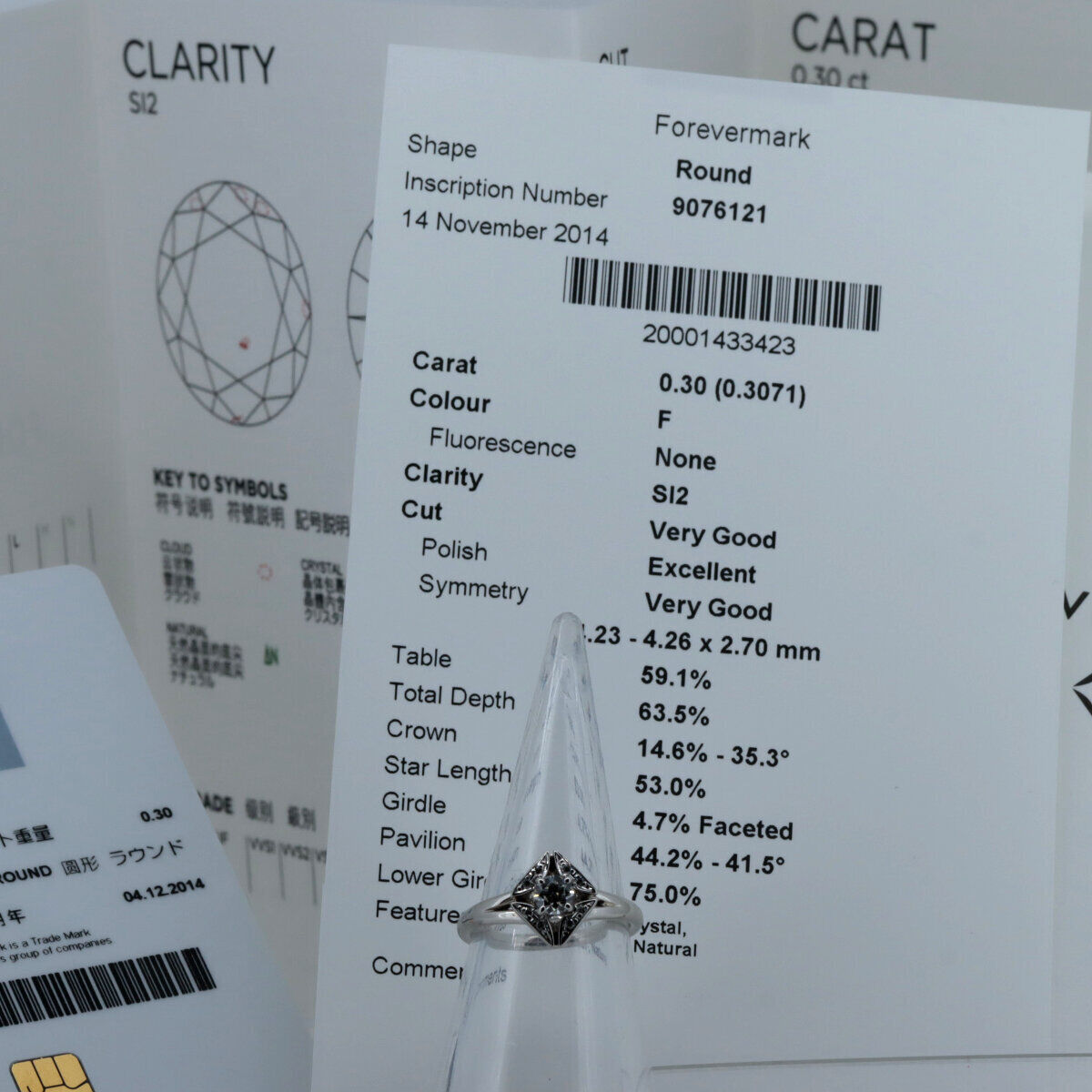 Forevermark Natural Diamond Ring 0.30ct 6.25 US Size PT900 Forevermark Natural Diamond Ring 0.30ct 6.25 US Size PT900