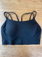 SOMA Pure Black XX-LARGE Longline Yoga Sport Bra Light Support Wireless NEW