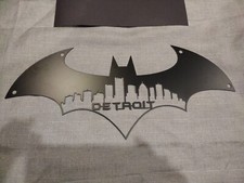 Metal Batman Symbol Detroit City Skyline Wall Art, Paper For Scale