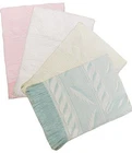BabyPrem Baby Blanket Fern Shawl Blue Pink White Cream Large 122 x 122cm