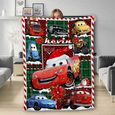 Personalized Lightning McQueen Friends Pixar Cars Christmas Blanket