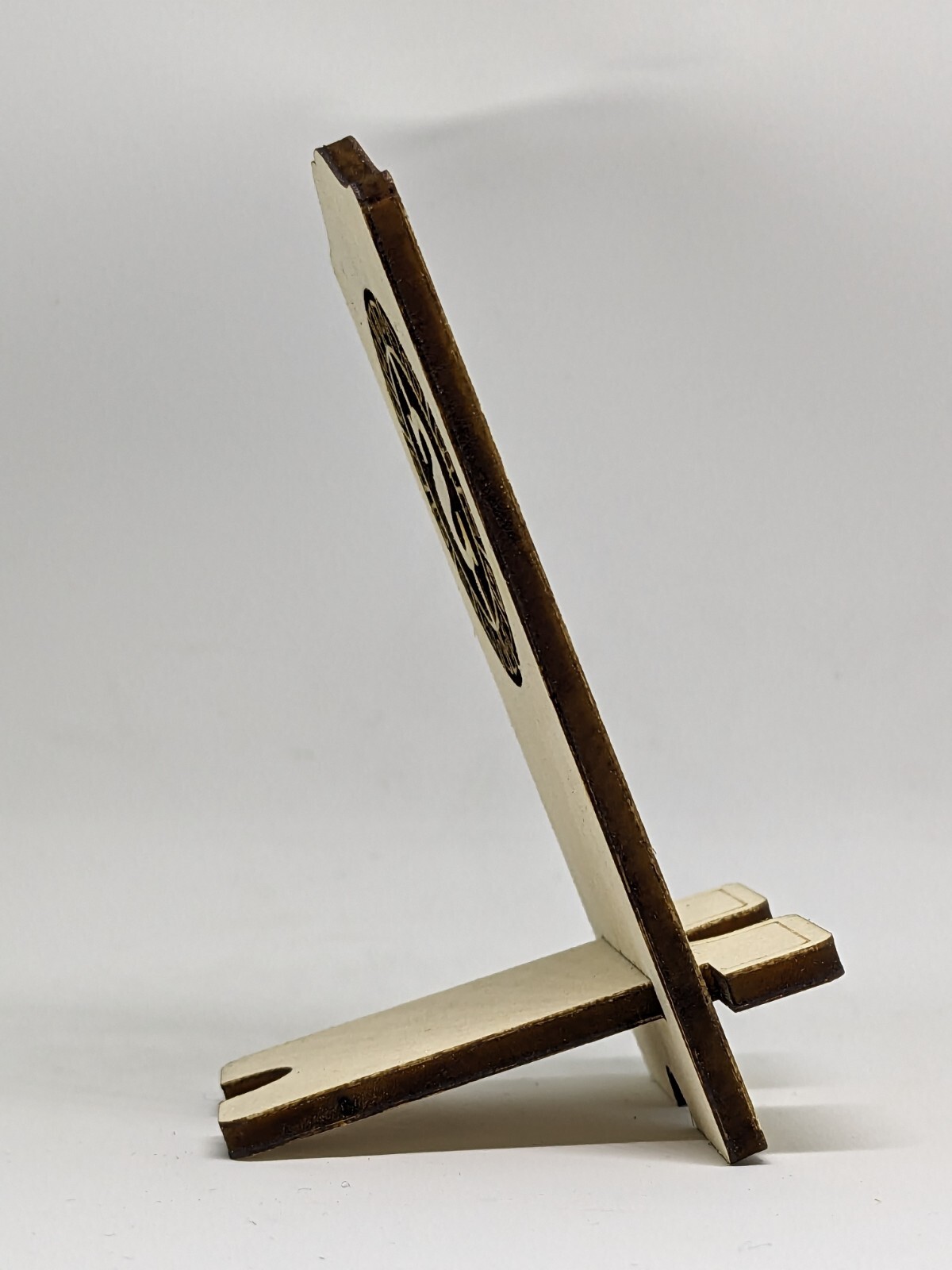 Personalized wooden mobile phone desk stand holder. AZ . Biodegradable