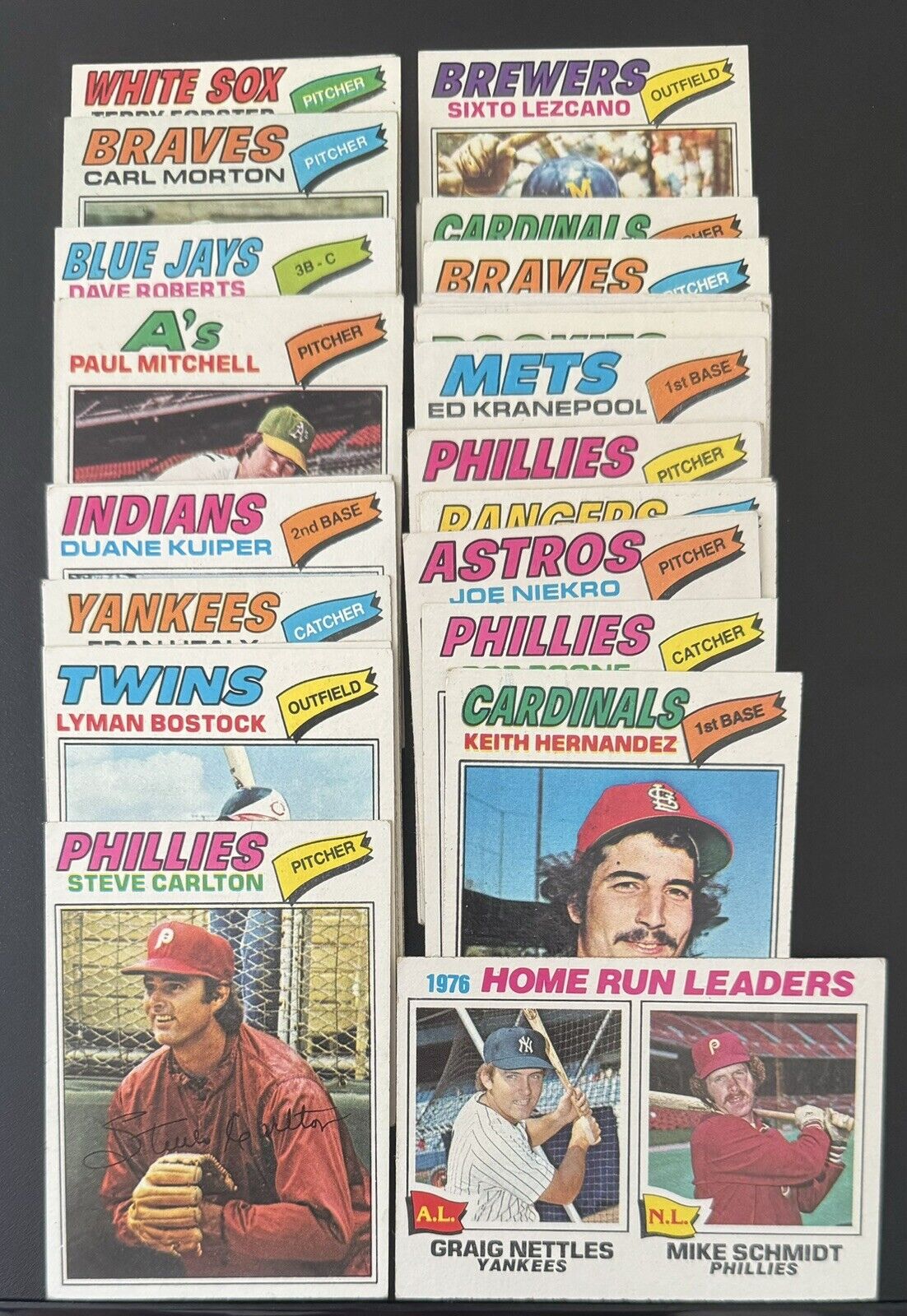 1977 Topps Baseball Lot (50 cards) Mike Schmidt Steve Carlton