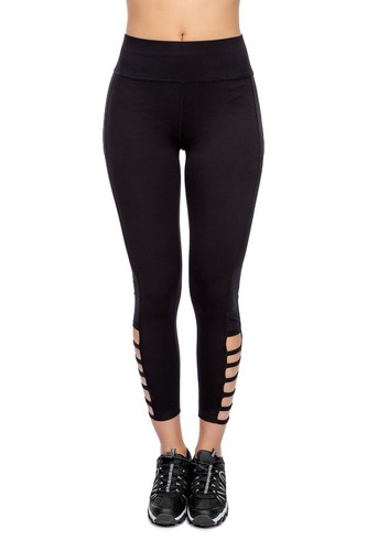 Women's High Waisted Sports Fitness Leggings Workout Yoga Mesh Slim Fit HL61 - Picture 3 of 8