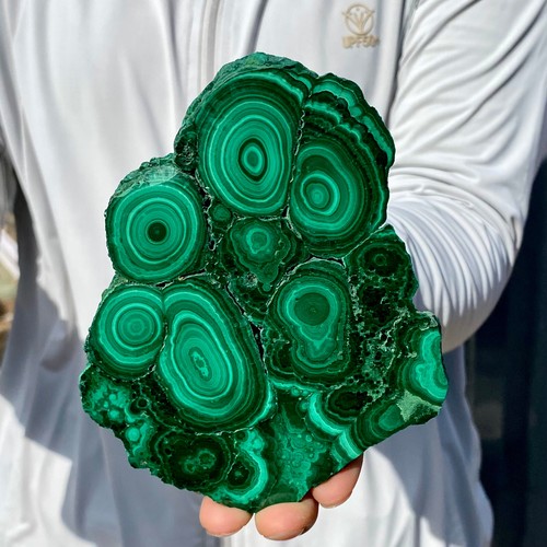 2LB A Pair Natural Green Malachite Crystal Flaky Pattern Ore Specimen Quartz - 第 9/15 張圖片