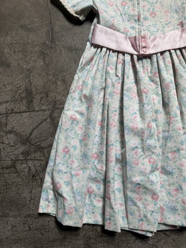 Vintage 1980s Girls PEACHES N CREAM Cottagecore Floral Dress Size 7 - Picture 13 of 15