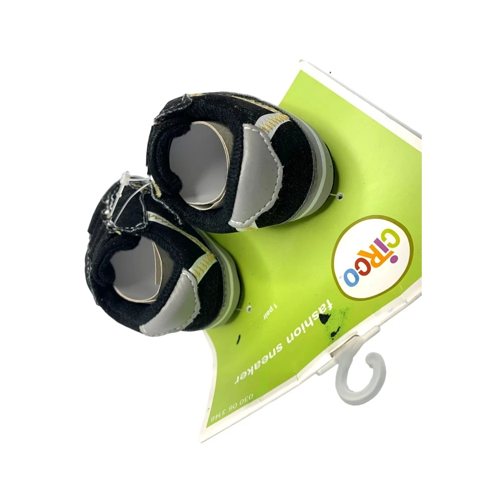 Nuevo Circo Bebé Niños Infante Talla 0 6 Meses Moda Tenis Zapatos Negro Hecho por el Hombre Foto 2 de 4