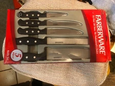 Farberware Classic Series 5-Piece Always Sharp Knife Cutlery Kitchen Set NIP