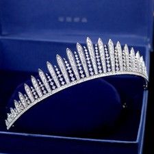 Luxury All CZ Cubic Zirconia Flower Wedding Queen Princess Prom Tiara Crown