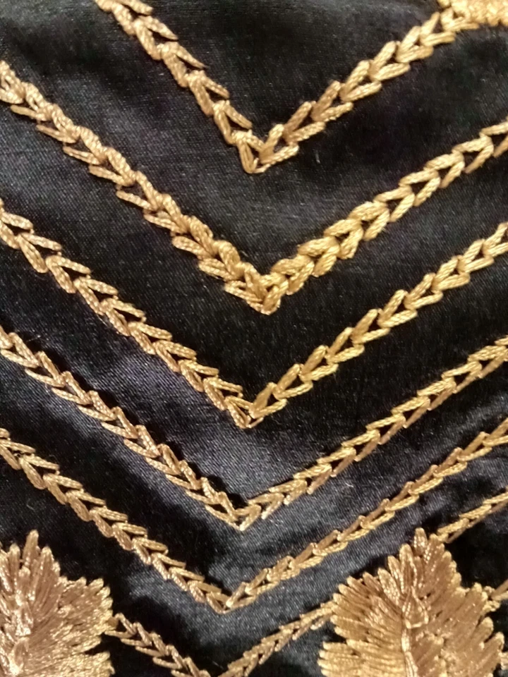 Coast women's Silk Cotton Navy Gold Embroidery Basque Sz16. Exquisite. - Image 4 of 4