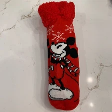 NEW Mickey Mouse Disney’s Cozy Warm Slipper Socks Size 4-10