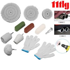 11-tlg Polierset Polierscheibe Politur Polierköpfe Polierpaste Felgen Chrom Satz