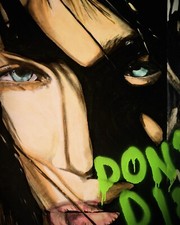 Stuart Semple mixed media on stretched canvas 'DON'T DIE' - 2006 - Provenance 