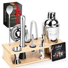 Cocktail Shaker Bar Set Bartender Kit With Stand Accessories Martini Shaker Jig