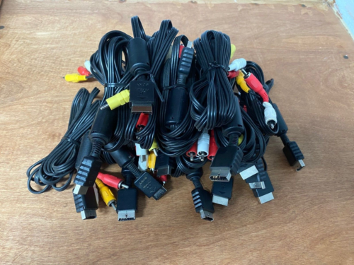 Official PlayStation PS1 PS2 PS3  Composite A/V Cable  Audio Video OEM Lot of 15 - Afbeelding 1 van 2