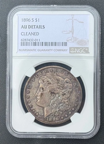 1896 S Morgan Silver Dollar NGC Almost Uncirculated, High Grade Semi-Key Date