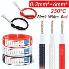 Heat Resistant Fibreglass Wire 0.3mm - 6mm Appliance Cable High Temp Knit Wire