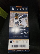 TIGERS 2013 TICKET STUB 4/26/13 VS BRAVES~Anibal Sanchez Record 17K