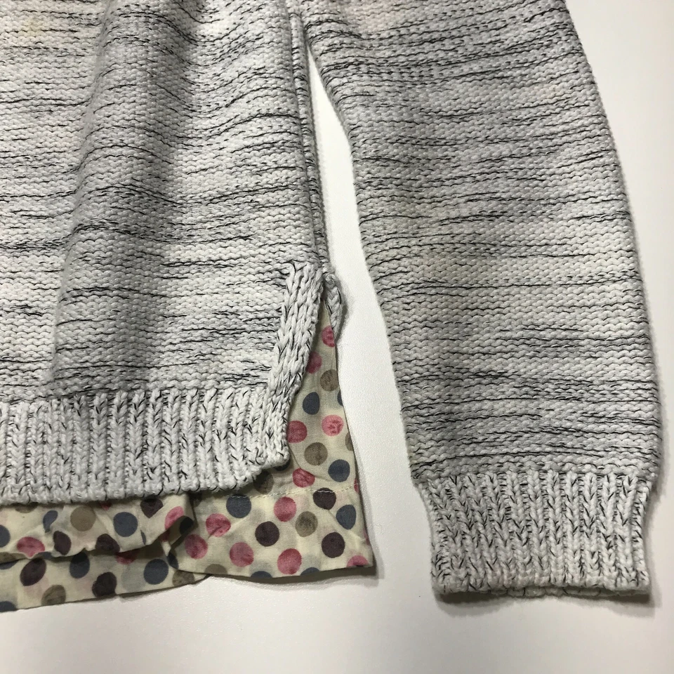 Cárdigan Mystree para mujer talla L pesado gris blanco estampado forro de camisa sintética Foto 4 de 4