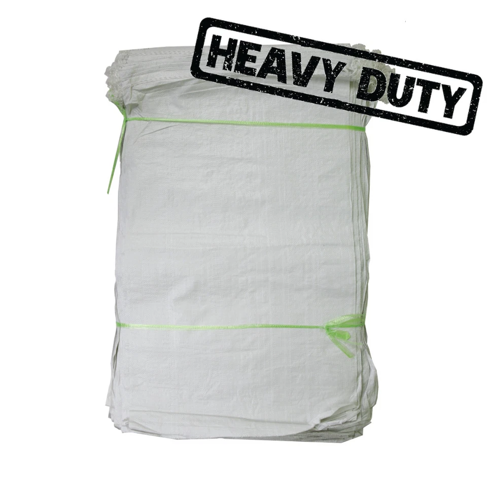 SOLA 10 x WOVEN LARGE EXTRA HEAVY DUTY RUBBLE SAND BAG SACKS POLYPROPYLENE BUILDER PB