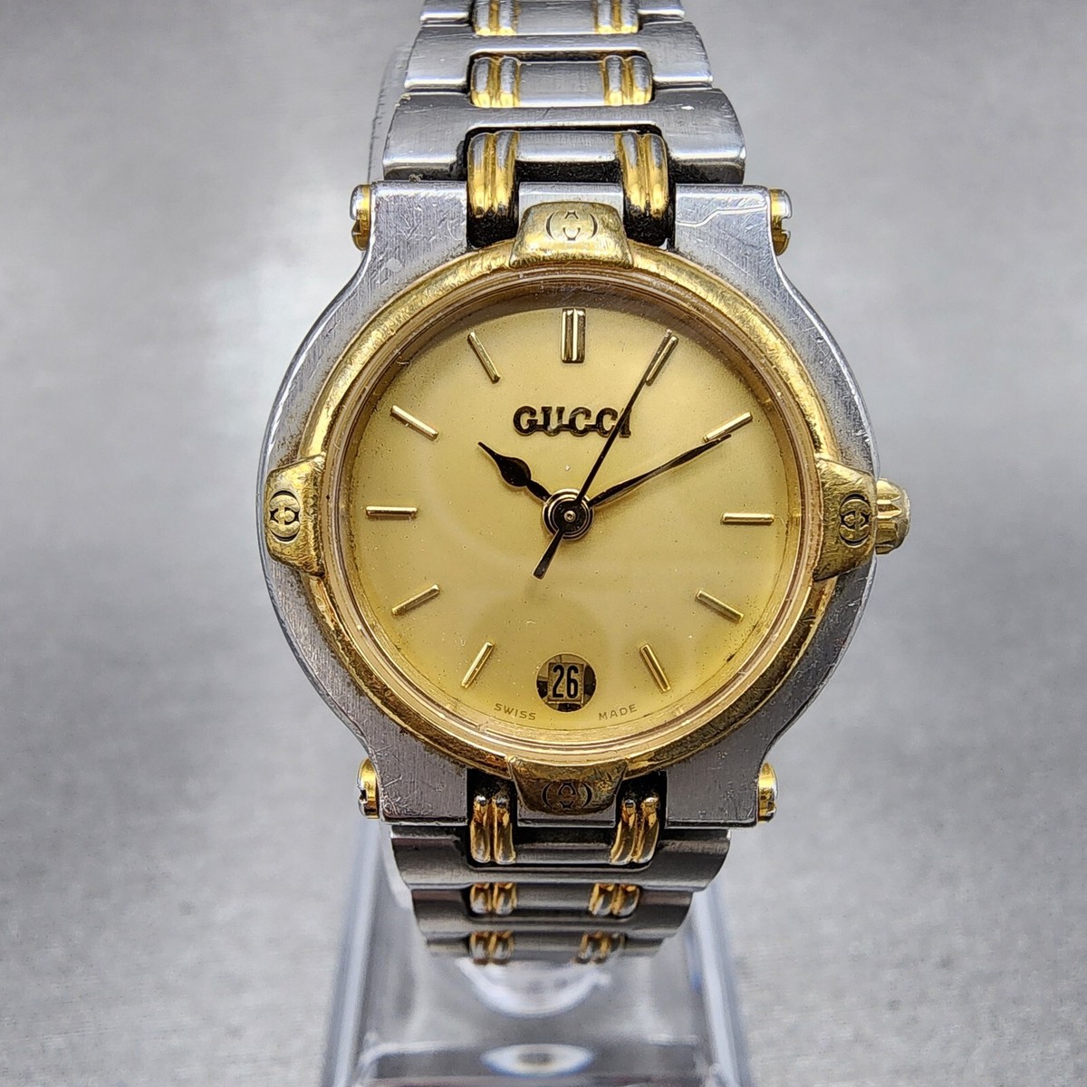 GUCCI 9000L ゴールド シルバー 時計 グッチ GUCCI 腕時計 ステンレススチール 9000L レディース 中古