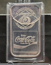 1976 Coca Cola Campbellsville Kentucky World Wide Mint 1 OZ .999 Fine Silver Bar