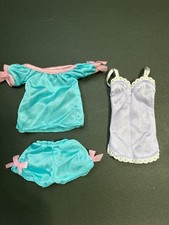 Vintage circa 1980 s Barbie Pajamas and Teddy Lingerie Lot