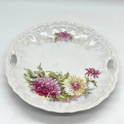 Vintage Antique Weimar Germany Porcelain Serving Plate With Floral Design