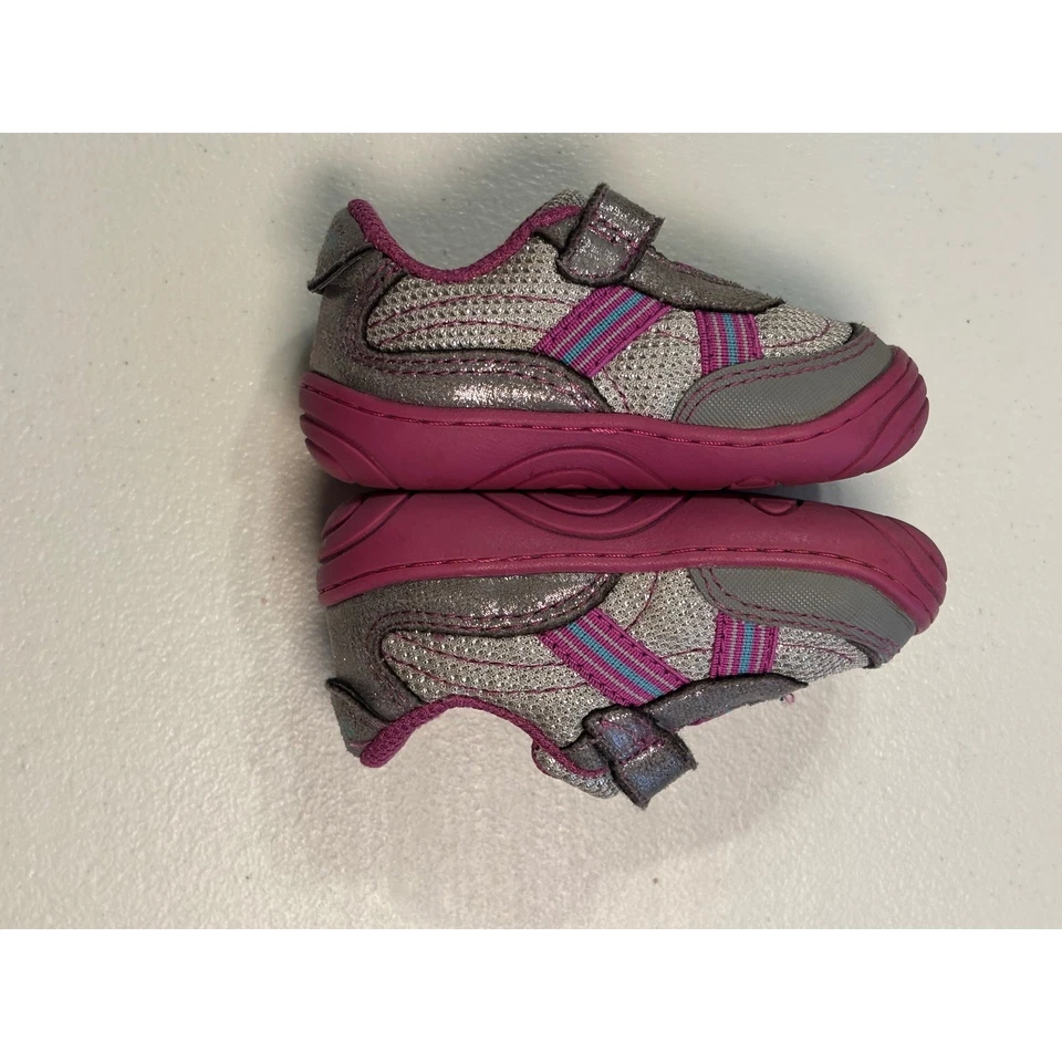 Zapatos Atléticos Stride Rite Niña SRtech ADA Gris Rosa Talla 3 Niño Pequeño ¡Usados para Jugar! Foto 4 de 4