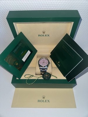 Rolex Oyster Perpetual 126000 Pink Steel Dial, Box & Papiere 2023