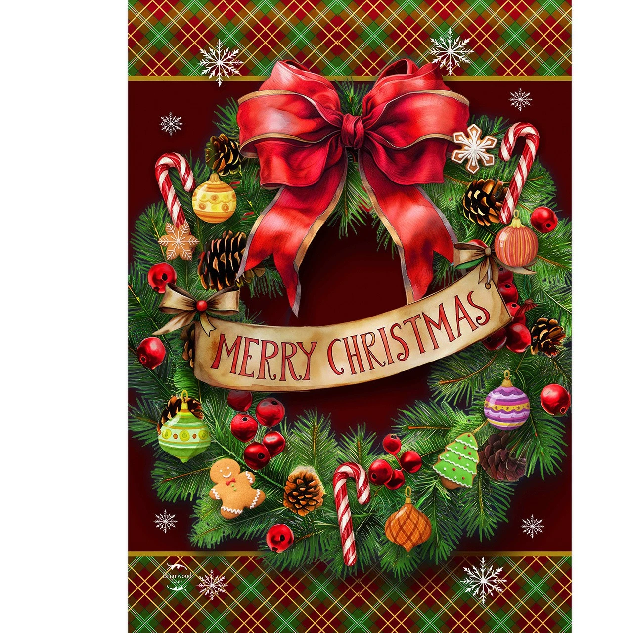 Briarwood Lane Adorned Wreath Garden Flag