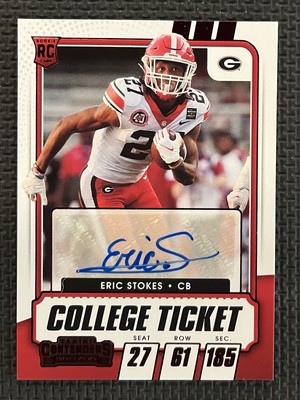 2021 Panini Contenders Draft Picks - College Ticket Auto Eric Stokes #279 Red RC