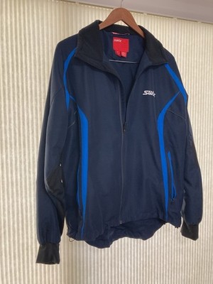 Swix Mens XL Navy/black Nordic Jacket Pre Owned Nice For Skiing Biking Running