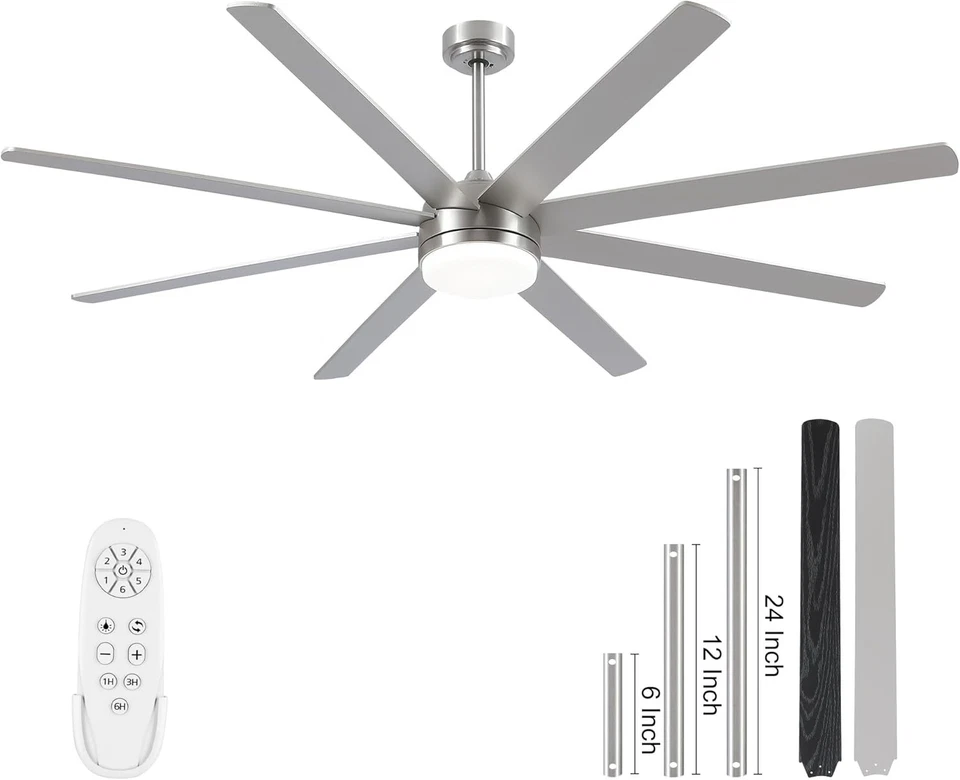 Noiseless DC Ceiling Fan with 6 Speeds - Remote Control - Image 3 of 4