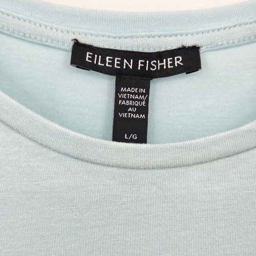 Eileen Fisher Fine Jersey Crew Neck Tank Top Womens Size Large Blue Quiet Luxury - Picture 3 of 7