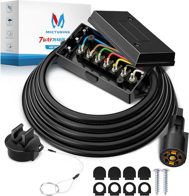 Heavy Duty 7 Way Plug Inline Trailer Cord with 7 Gang Junction Box 8