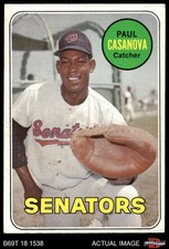 1969 Topps #486 Paul Casanova Yellow Letters Senators COMMON VARIATION 3 - VG