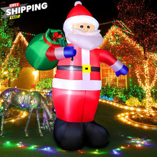 8 FT Christmas Inflatables Santa Claus Outdoor Decorations, Blow Up Red