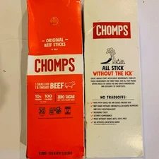 CHOMPS Original Grass-Fed & Finished Beef Sticks 1.15 oz 20 Count 2/26 NEW