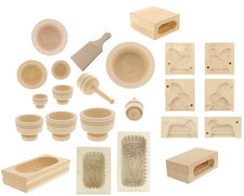 Holz-Butterform Buttermodel Model Form Lamm Blume Herz..Klappform Durchstoßform