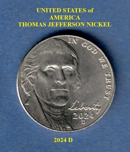 Photo of a 2024-D Jefferson Nickel from an eBay listing that sold on Jul 17, 2026