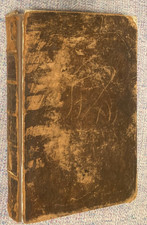 1852 book The NEW TESTAMENT Expounded and Illustrated by MOODY - leather, rough