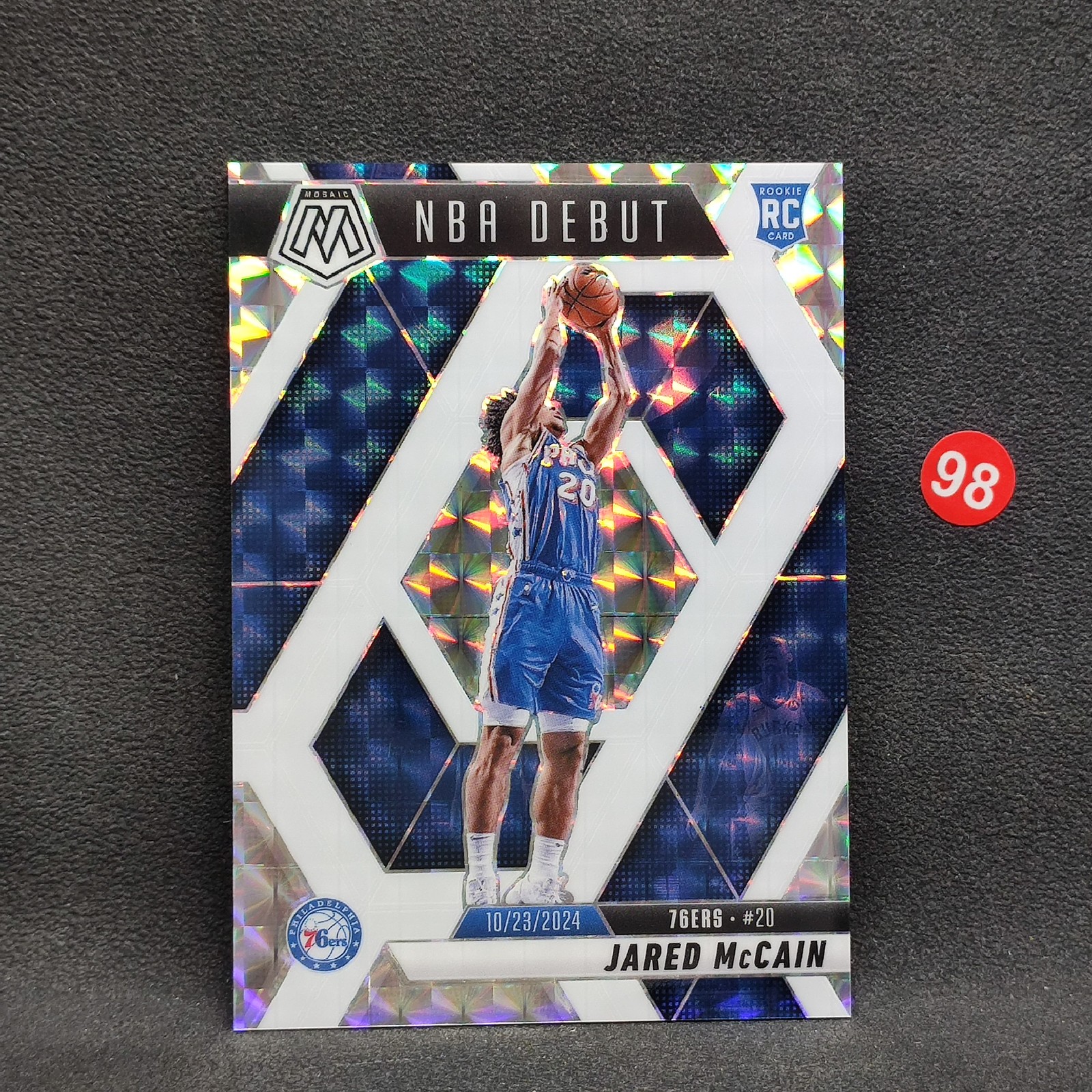 2024-25 Panini Mosaic Jared Mccain RC NBA Debut White /35