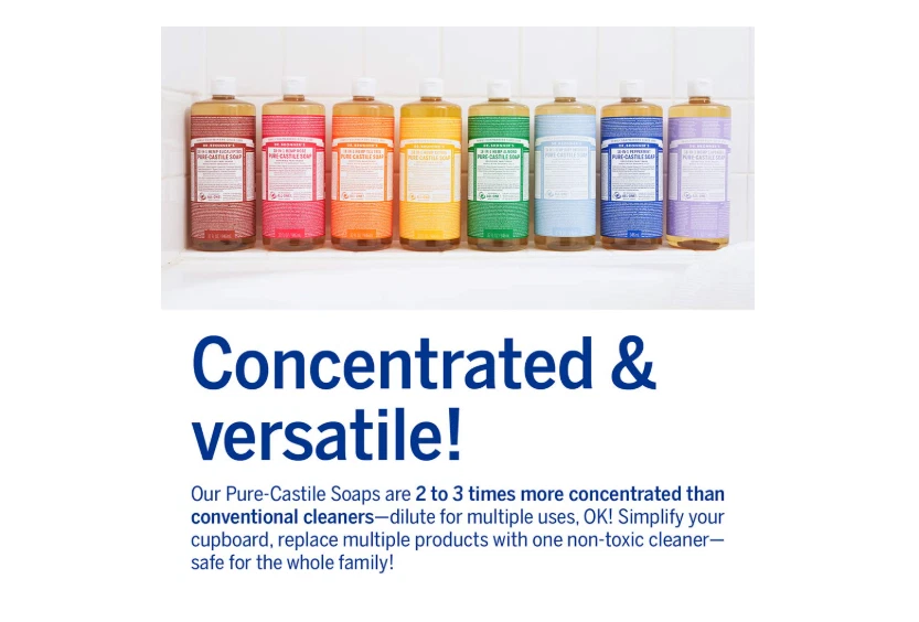 (Paquete de 4 32 oz) Dr. Bronner's jabón mágico puro de Castilla - almendra - total 128 oz Foto 4 de 4