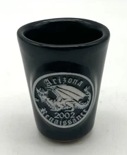 Arizona Renaissance 2002 Pottery Shot Glass Dragon Black 